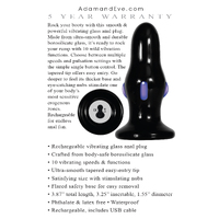 3" Rocker Glass Vibrating Butt Plug
