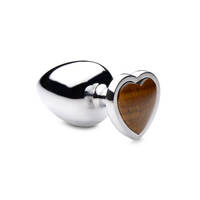 Gemstones Tiger's Eye Heart Large Anal Plug