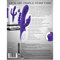 Evolved Lick Me Purple 24.8 cm USB Rechargeable Triple Stim Vibrator