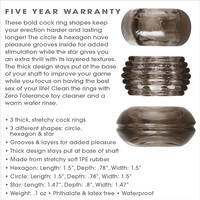 Triple Thick Cock Rings Set x3