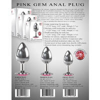 3" Pink Gem Medium Butt Plug