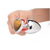 Gemstones Tiger's Eye Heart Large Anal Plug