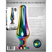 Medium Rainbow Metal Butt Plug