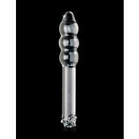 7" Ribbed Glass Dildo