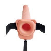 7.5" Hollow Squirting Strap On + Balls