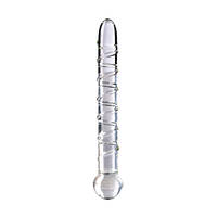 7.5" Ribbed Glass Dildo