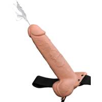 9" Hollow Squirting Strap-On + Balls
