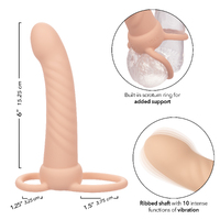 Rechargeable Ribbed Dual Penetrator Ivory