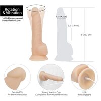 8" Rotating Vibrating Dildo/Remote 