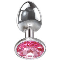 2" Pink Gem Small Metal Butt Plug