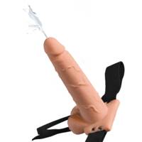 7.5" Hollow Squirting Strap On + Balls