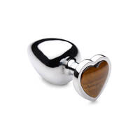Gemstones Tiger's Eye Heart Large Anal Plug
