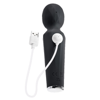 Evolved Rainbow Sucker Black 16.2 cm USB Rechargeable Massage Wand with Suction Tip