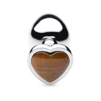 Gemstones Tiger's Eye Heart Large Anal Plug