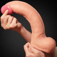 12" Natural Cock + Balls