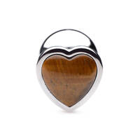 Gemstones Tiger's Eye Heart Large Anal Plug