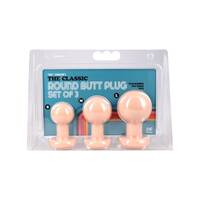 The Classic Round Butt Plug - 3 piece set Cream