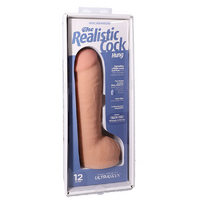 The Realistic Cock -  Hung With Removable Vac-U-Lock Suction Cup - ULTRASKYN - 12 Inch (with balls) Vanilla