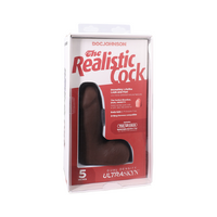 The Realistic Cock - With Removable Vac-U-Lock Suction Cup - ULTRASKYN - 5 Inch (with balls) Chocolate