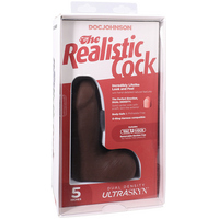 The Realistic Cock - With Removable Vac-U-Lock Suction Cup - ULTRASKYN - 7 Inch (with balls) Chocolate