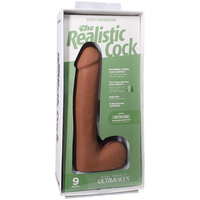 The Realistic Cock - With Removable Vac-U-Lock Suction Cup - ULTRASKYN - 9 Inch (with balls) Caramel