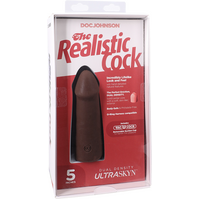 The Realistic Cock - With Removable Vac-U-Lock Suction Cup - ULTRASKYN - 5 Inch Chocolate