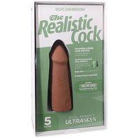 The Realistic Cock - With Removable Vac-U-Lock Suction Cup - ULTRASKYN - 5 Inch Caramel