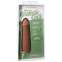 The Realistic Cock - With Removable Vac-U-Lock Suction Cup - ULTRASKYN - 7 Inch Caramel