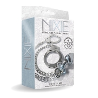 Nixie Metal Butt Plug & Cuff Set Metallic