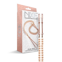 Nixie Adjustable Tweezer Clips With Pearls Rose Nixie Adjustable Tweezer Clips With Pearls Rose