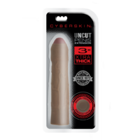 Cyberskin 3" Xtra Thick Uncut Transformer Penis Extension Dark