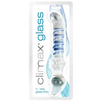 8" Multi Textured 4 Way Glass Dildo