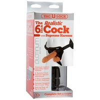 Vac U Lock Platinum The 6" Realistic With Supreme Harness **** Vac U Lock Platinum The 6" Realistic With Supreme Harness ****
