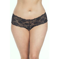 Lace Crotchless Boyshort W/ Elastic Detail