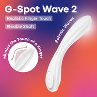 Satisfyer G-Spot Wave 2 - White White 23.6 cm USB Rechargeable Flicking Tip Vibrator