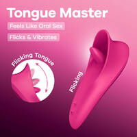 Satisfyer Tongue Master Pink 14.4 cm USB Rechargeable Flicking Clitoral Stimulator