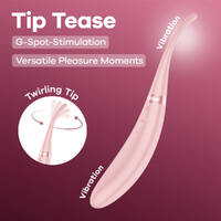 Satisfyer Tip Tease - Rose Rose USB Rechargeable Vibrator with Twirling Tip