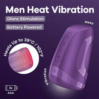 Satisfyer Men Heat Vibration - Battery Series Purple Heating and Vibrating Masturbator