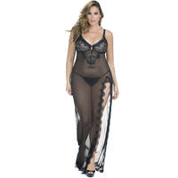 Gown W/ Lace Detail & G String