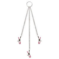 Adam & Eve Chain Me Up Kink Clamps Metal Nipple and Clitoral Chain