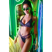 Vibes Sexy Bitch Bralette/Strappy Thong Set M/L