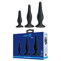 Party Up JERRY Butt Plug Set Black Butt Plugs - Set of 3 Sizes