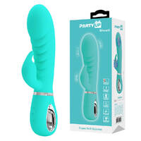 Party Up EDWARD Rabbit Vibe - Teal Teal 20 cm USB Rechargeable Rabbit Vibrator