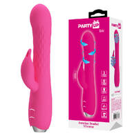 Party Up ERIC Rotating Beads Vibrator - Pink Pink 20.5 cm USB Rechargeable Rabbit Vibrator with Rotating Bead Shaft
