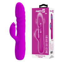 Party Up BOB Thrusting Vibe - Purple Purple 25 cm USB Rechargeable Thrusting Rabbit Vibrator