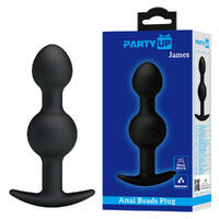 Party Up JAMES Anal Bead Plug Black 10.4 cm Beaded Butt Plug
