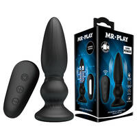 MR PLAY Powerful Vibrating Anal Plug Black 12.5 cm USB Rechargeable Vibrating Anal Plug with Remote