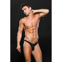 Microfiber Lowrise Zip Thong S/M