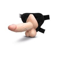 B Vibe Slipskin Realistic Silicone Dildo 7". Girthy Cream