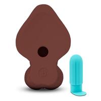 b - Vibe Slipskin Realistic Silicone Dildo - 10 in. Curved Brown